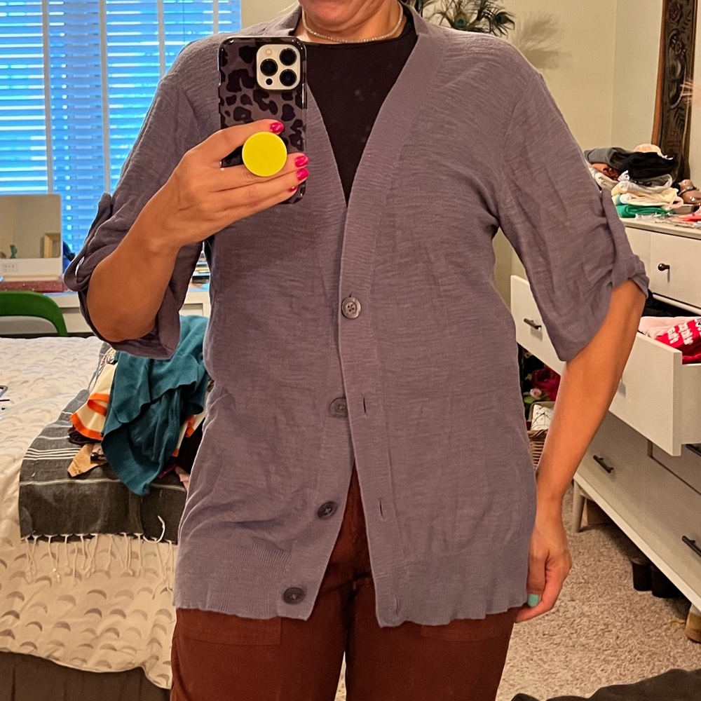 Mossimo for Target- 3/4 length purple lightweight cardigan - XXL